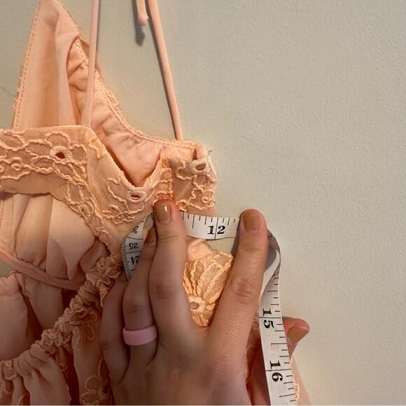 NWT For Love & Lemons Peach Pink Floral Bustier Mini Dress XS - Picture 5 of 14